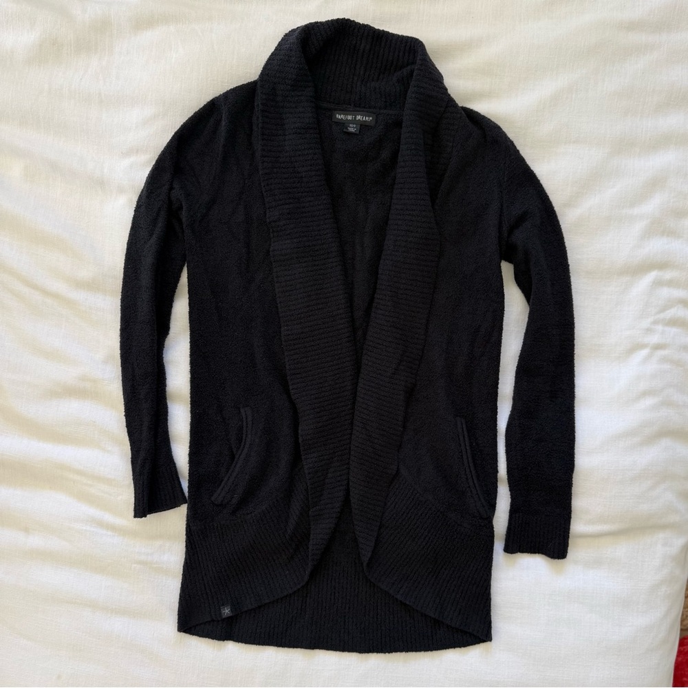 Barefoot Dreams Black Shawl Collar Cardigan Womens xs/s